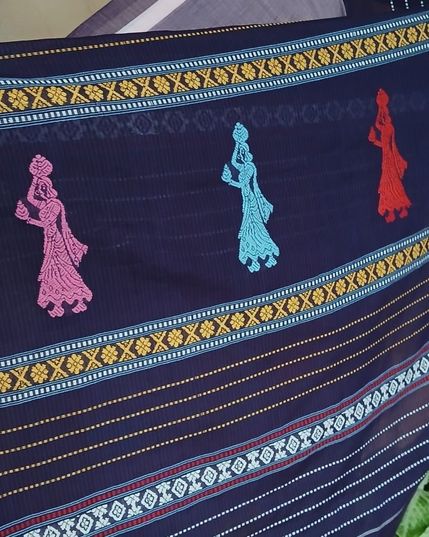 Gollabhama (milkmaid / gopika) handweave saree in cotton – (WGHS1019) - Image 9