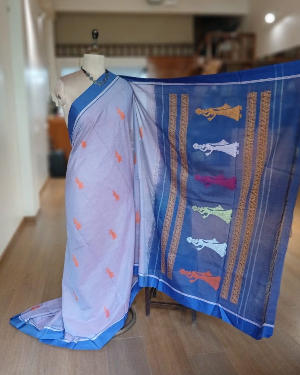Gollabhama (milkmaid / gopika) handweave saree in cotton – (WGHS1021)