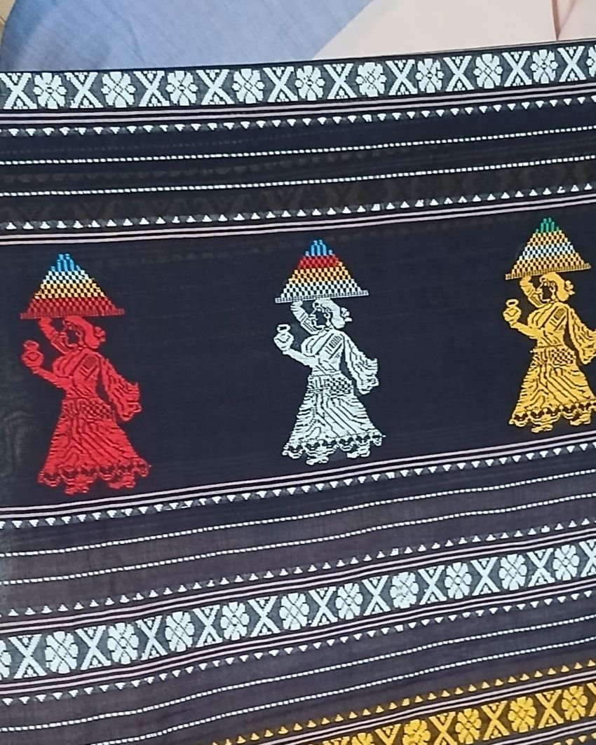 Gollabhama (milkmaid / gopika) handweave saree in cotton – (WGHS1022) - Image 8