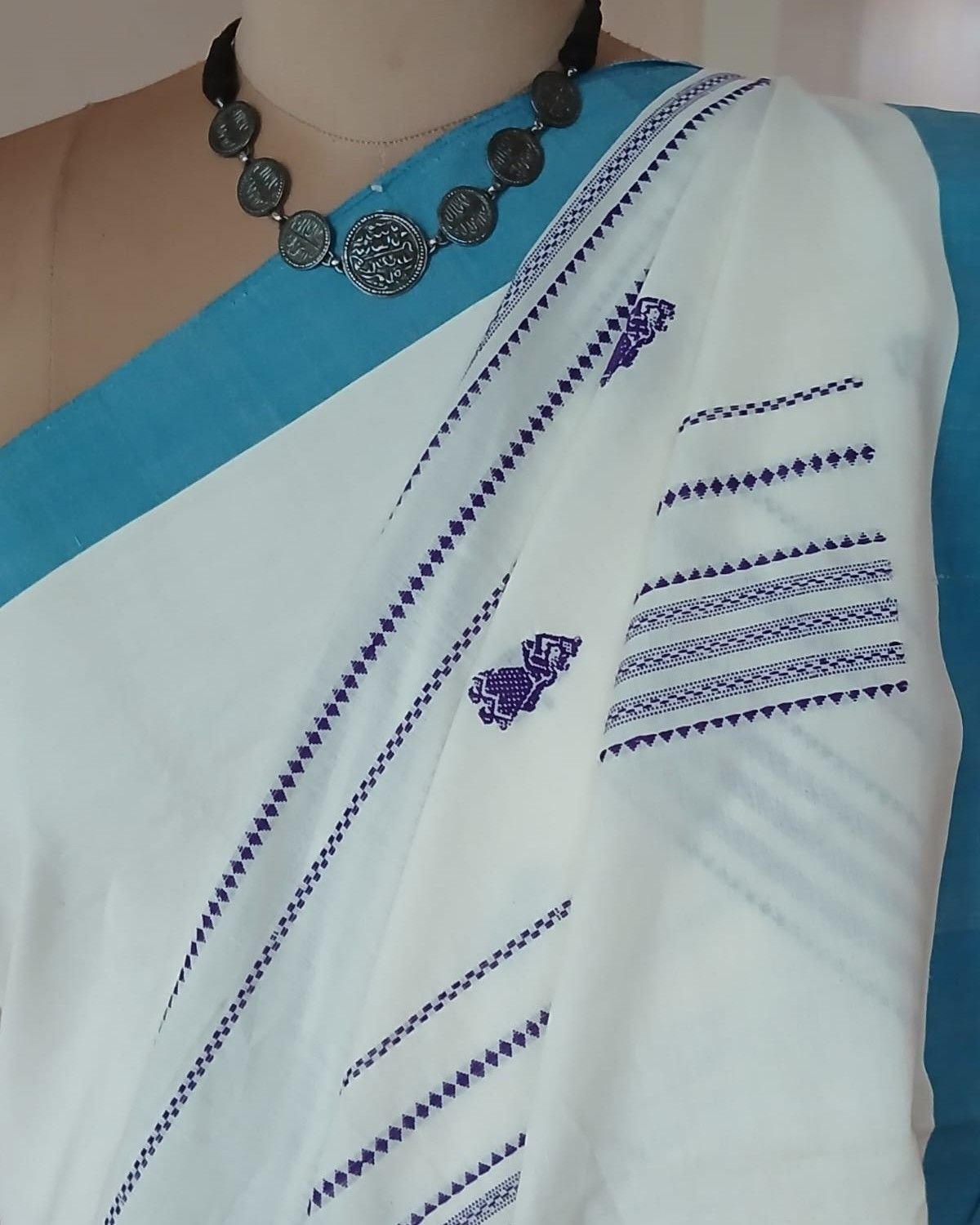 Gollabhama (milkmaid / gopika) handweave saree in cotton – (WGHS1023) - Image 7