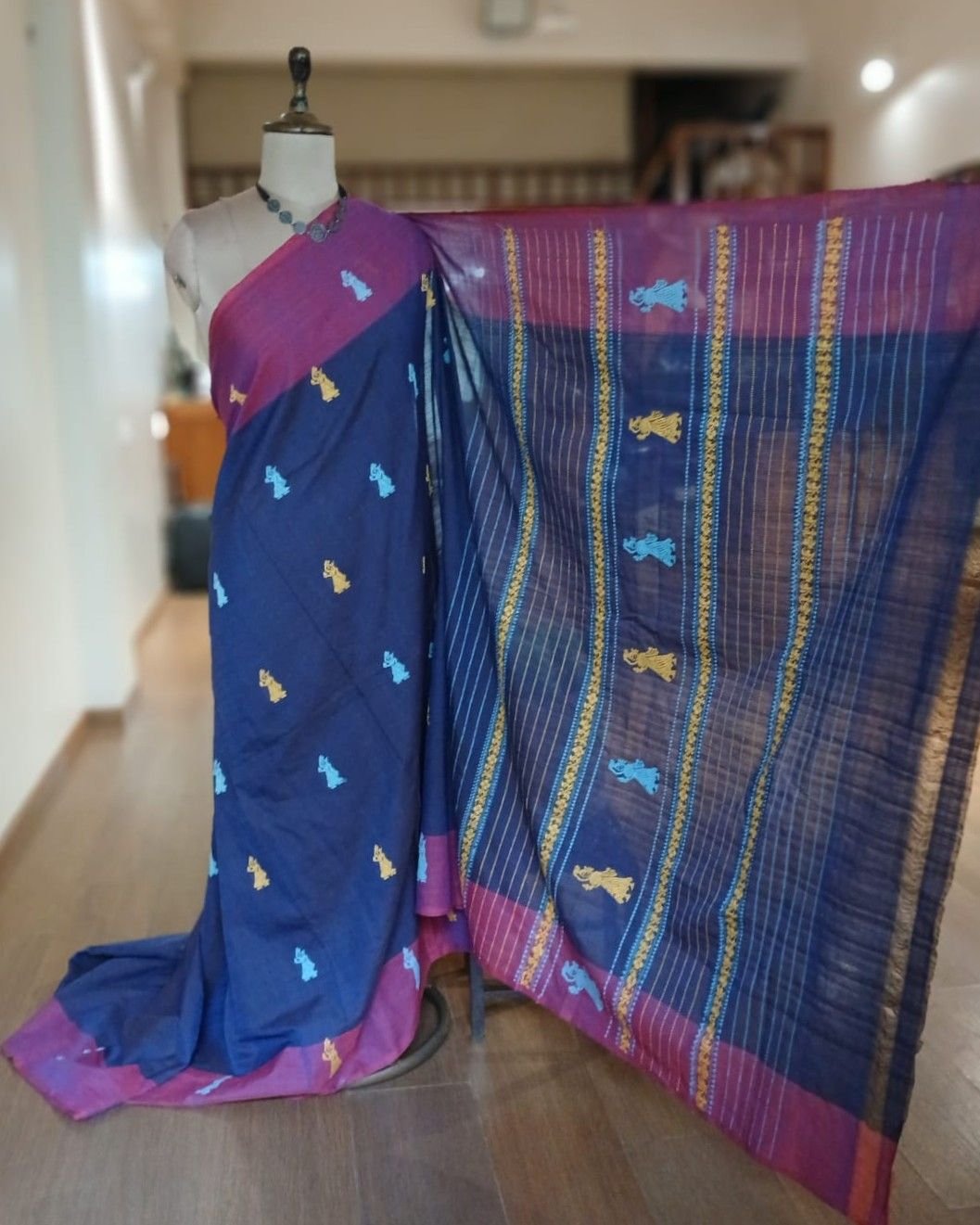 Gollabhama (milkmaid / gopika) handweave saree in cotton – (WGHS1024)