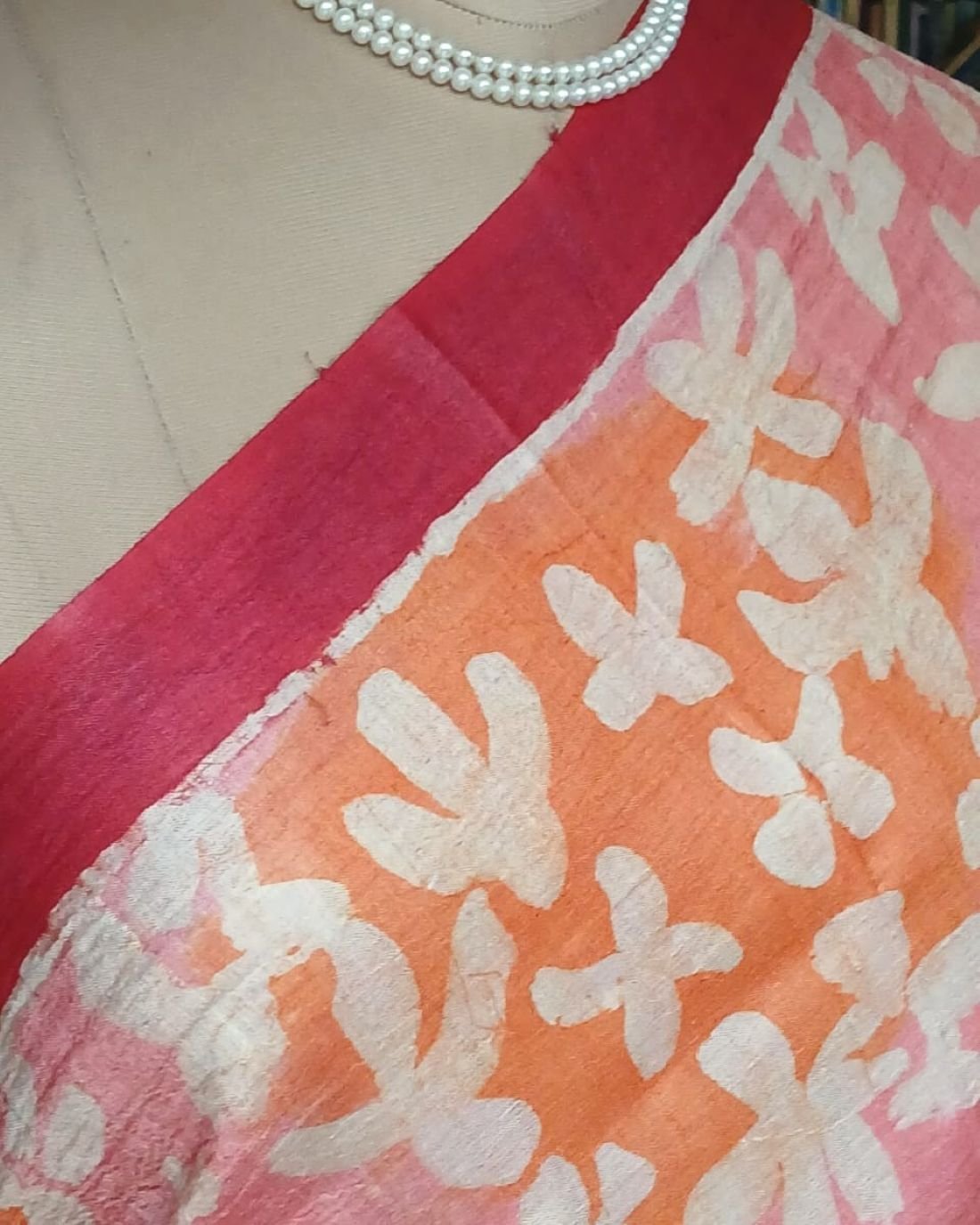 Handpainted Tussar Silk Saree - (HTSS0001) - Image 3