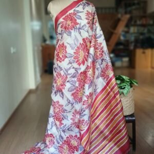 Handpainted Tussar Silk Saree - (HTSS0002)