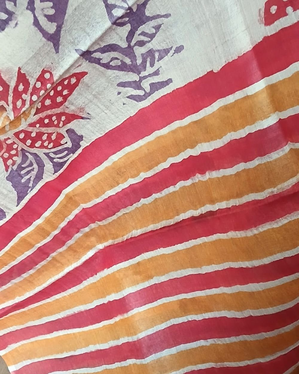 Handpainted Tussar Silk Saree - (HTSS0002) - Image 4