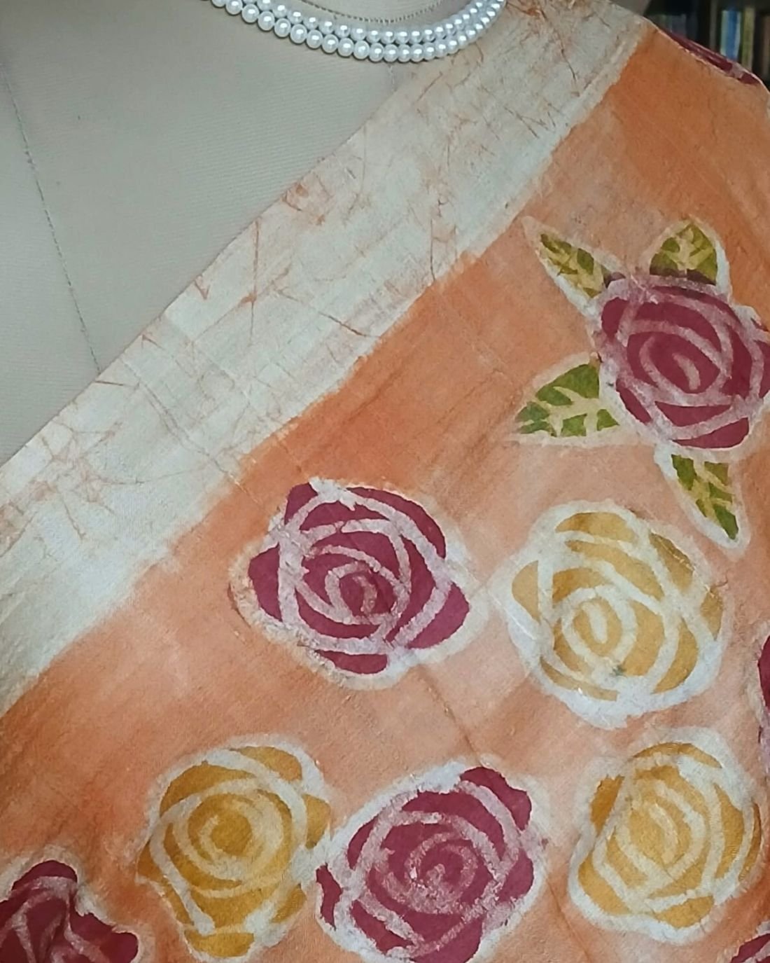 Handpainted Tussar Silk Saree - (HTSS0003) - Image 3