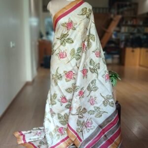 Handpainted Tussar Silk Saree - (HTSS0004)