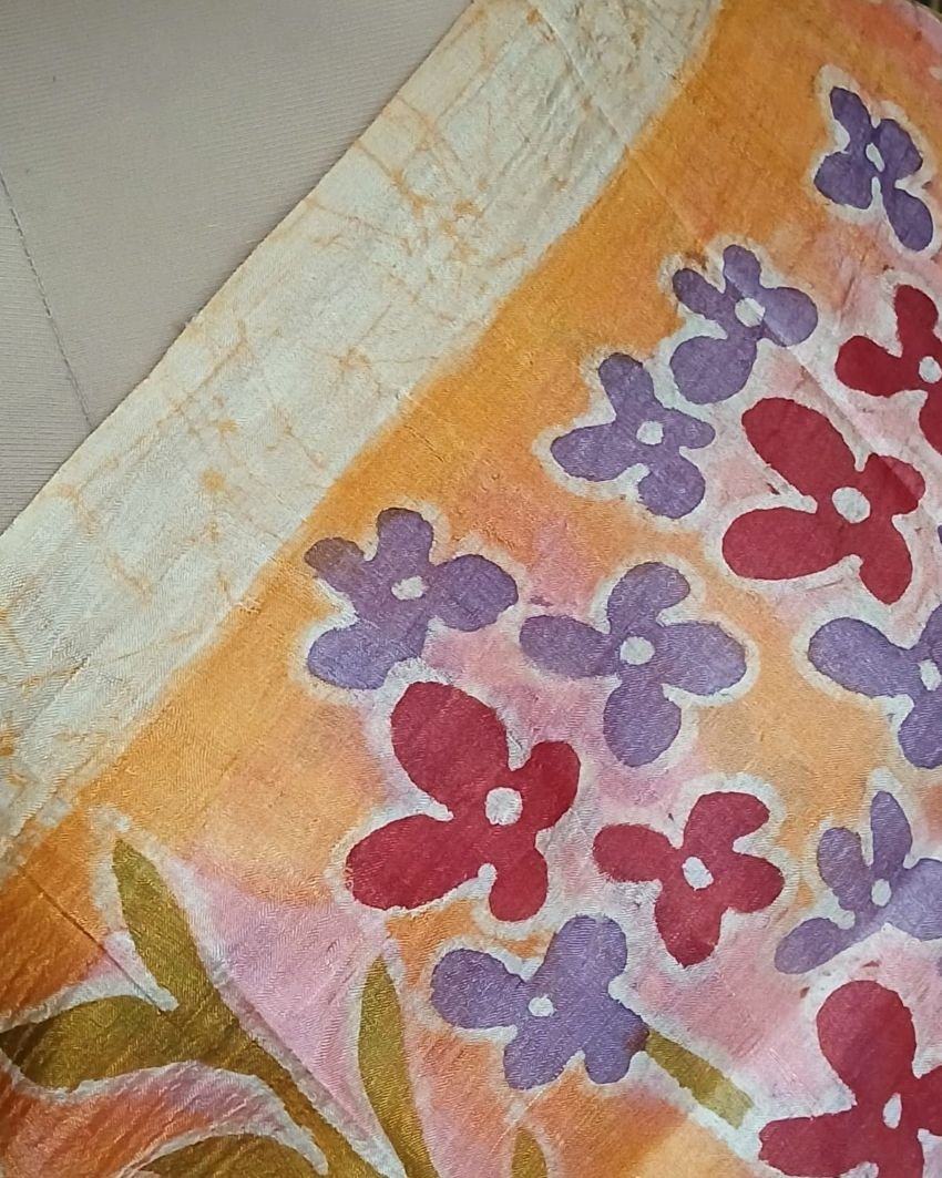 Handpainted Tussar Silk Saree - (HTSS0005) - Image 3