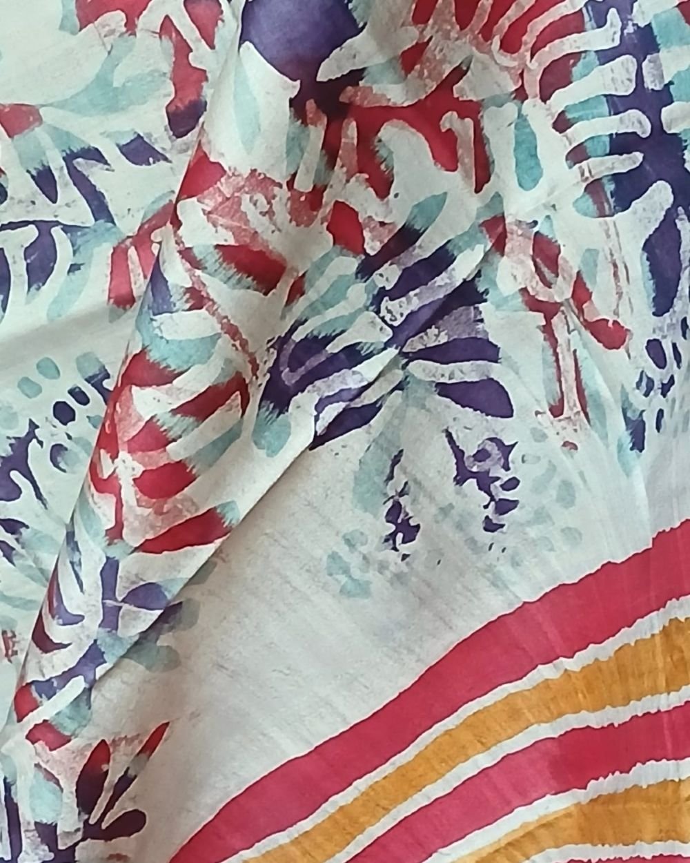 Handpainted Tussar Silk Saree - (HTSS0006) - Image 4