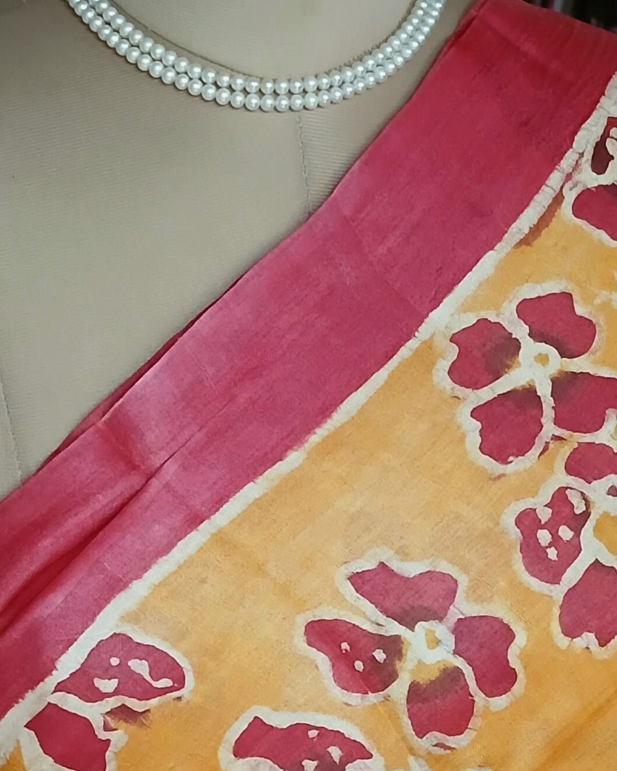 Handpainted Tussar Silk Saree - (HTSS0007) - Image 3