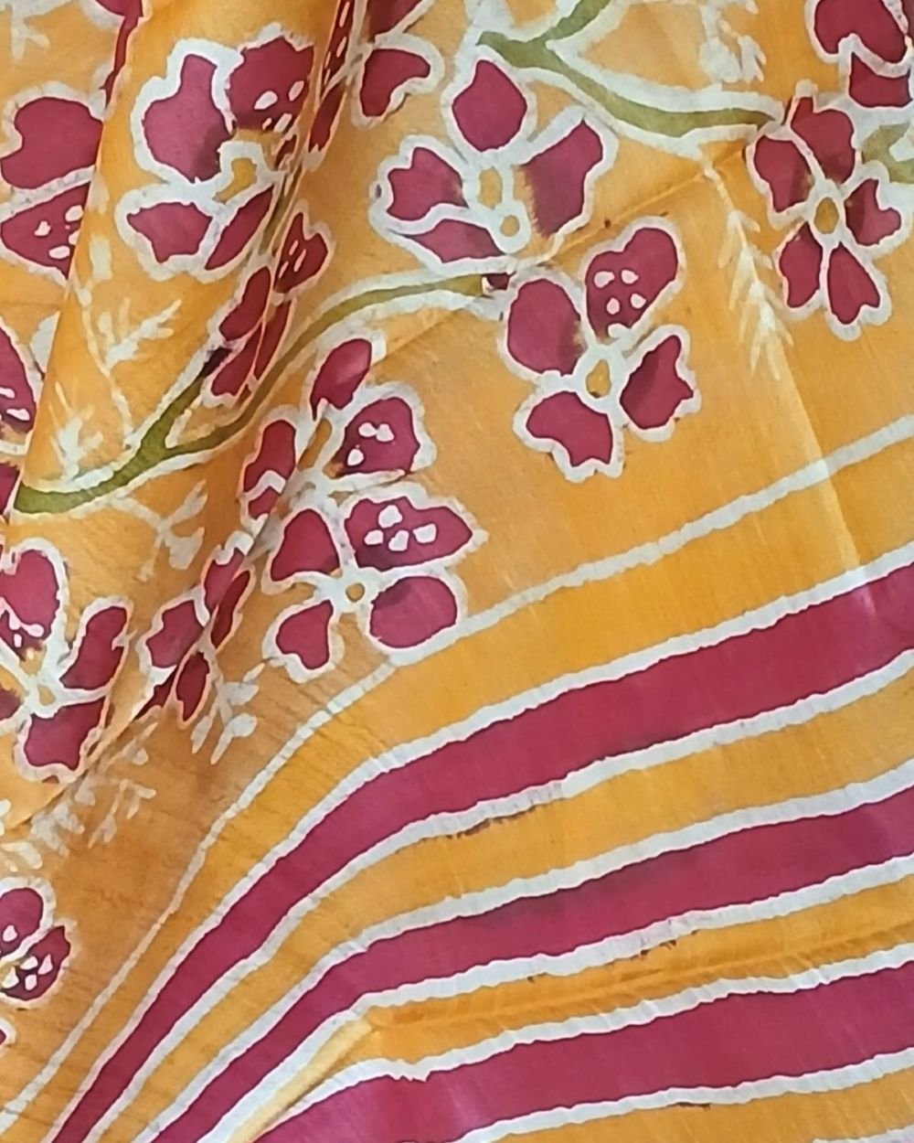 Handpainted Tussar Silk Saree - (HTSS0007) - Image 4