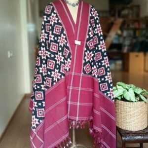 Double Ikat Cotton Dupatta – (DICD0005)