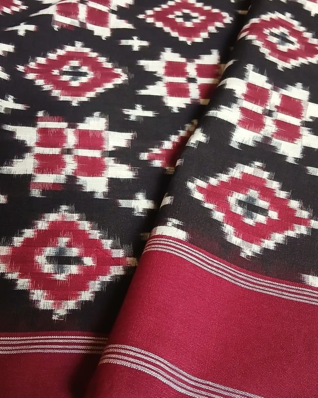 Double Ikat Cotton Dupatta – (DICD0005) - Image 4