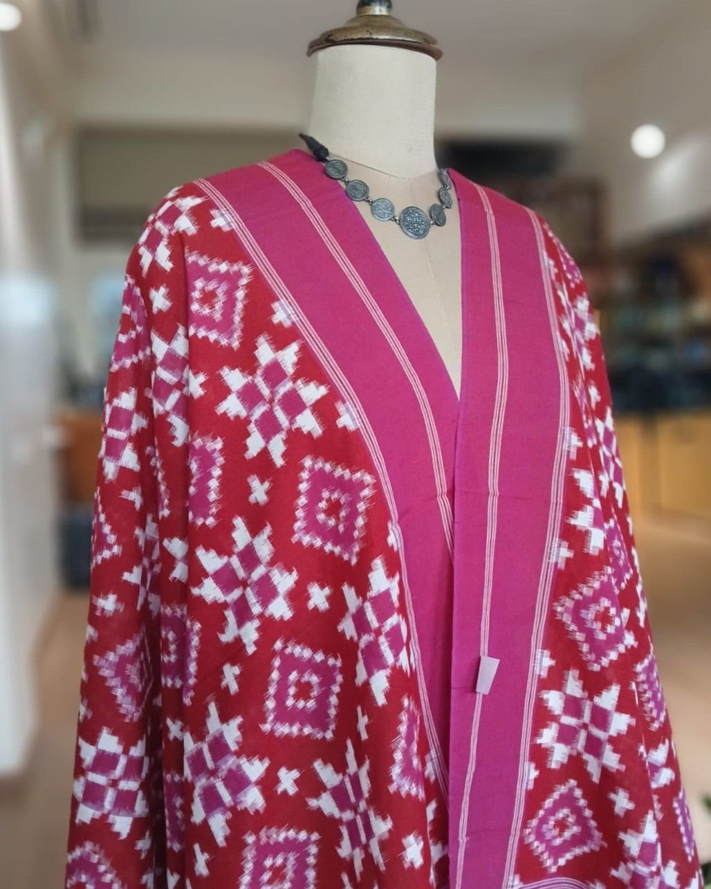 Double Ikat Cotton Dupatta – (DICD0007) - Image 2