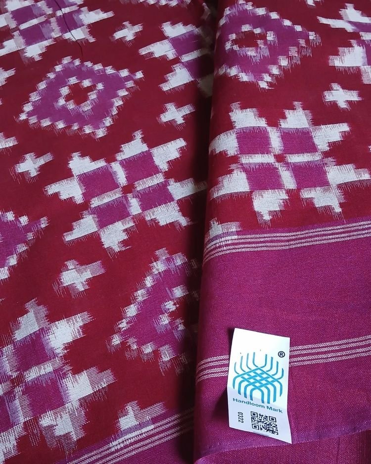 Double Ikat Cotton Dupatta – (DICD0007) - Image 4