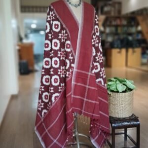 Double Ikat Cotton Dupatta – (DICD0008)