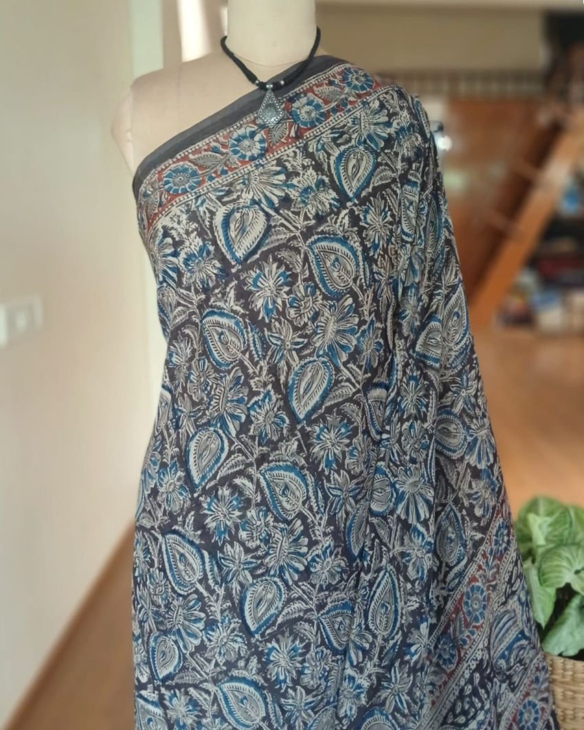 Pedana Kalamkari Saree on Viscose-Based Chennur Silk - (PKCS0002) - Image 2