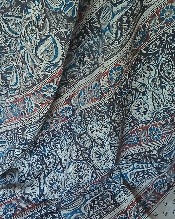 Pedana Kalamkari Saree on Viscose-Based Chennur Silk - (PKCS0002) - Image 4