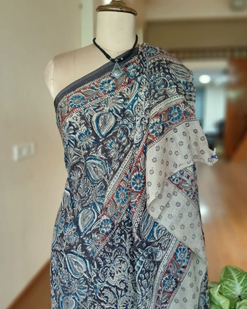 Pedana Kalamkari Saree on Viscose-Based Chennur Silk - (PKCS0002) - Image 5