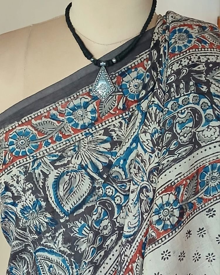 Pedana Kalamkari Saree on Viscose-Based Chennur Silk - (PKCS0002) - Image 6