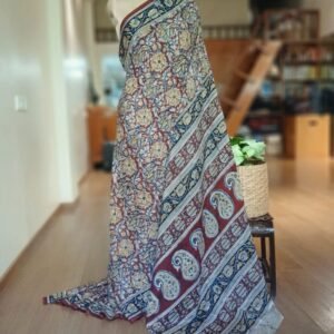 Pedana Kalamkari Saree on Viscose-Based Chennur Silk - (PKCS0005)