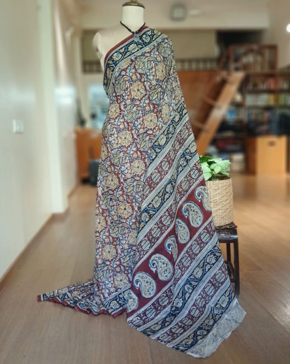 Pedana Kalamkari Saree on Viscose-Based Chennur Silk - (PKCS0005)