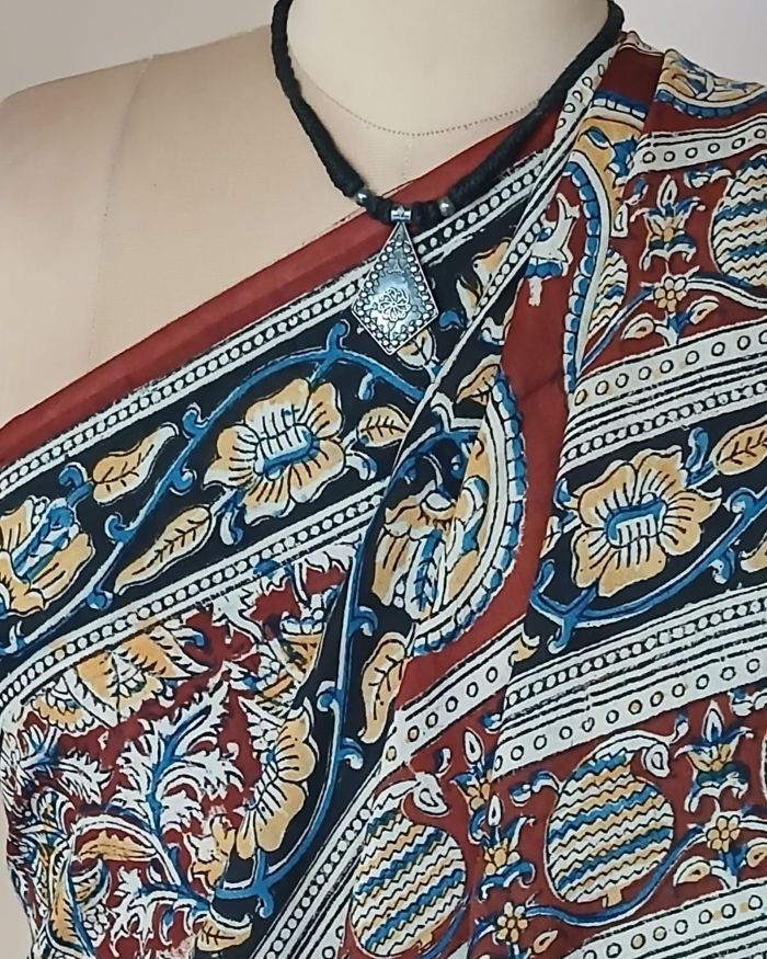 Pedana Kalamkari Saree on Viscose-Based Chennur Silk - (PKCS0005) - Image 5