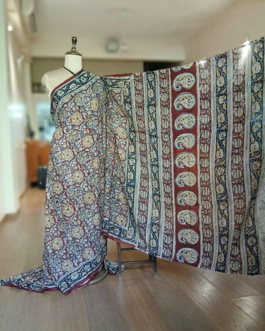 Pedana Kalamkari Saree on Viscose-Based Chennur Silk - (PKCS0005) - Image 6