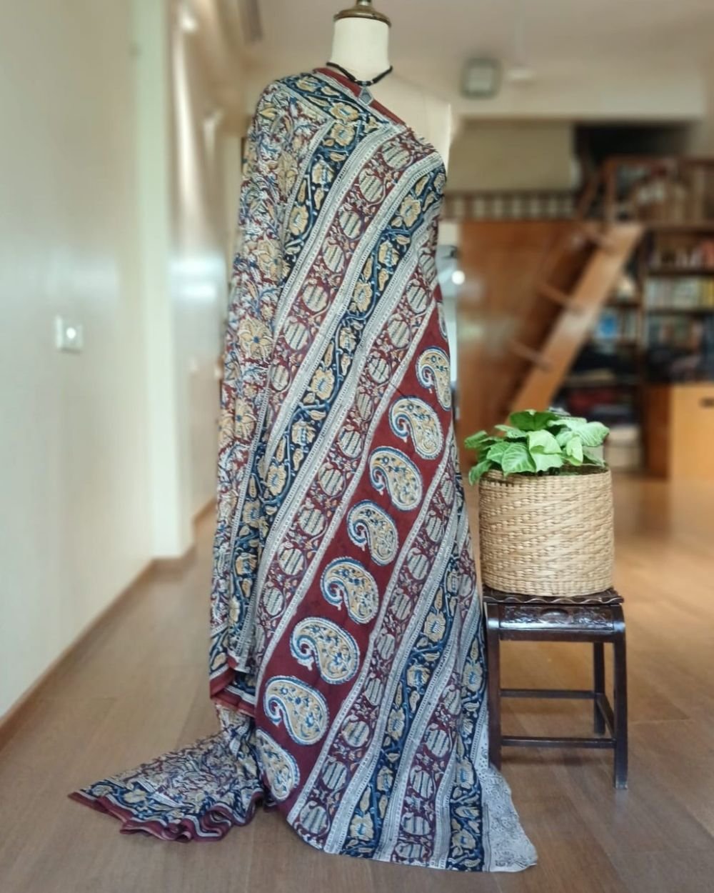Pedana Kalamkari Saree on Viscose-Based Chennur Silk - (PKCS0005) - Image 7