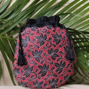 Tussar Silk Kantha Batua - (TSKB0007)