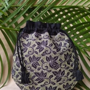 Tussar Silk Kantha Batua - (TSKB0008)