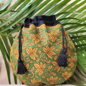 Tussar Silk Kantha Batua - (TSKB0009)