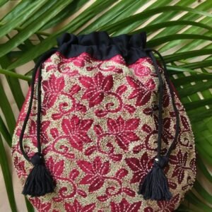 Tussar Silk Kantha Batua - (TSKB0010)