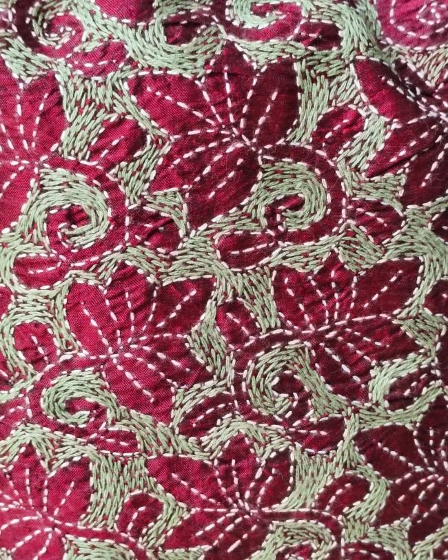 Tussar Silk Kantha Batua - (TSKB0010) - Image 5