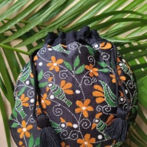 Tussar Silk Kantha Batua - (TSKB0011)