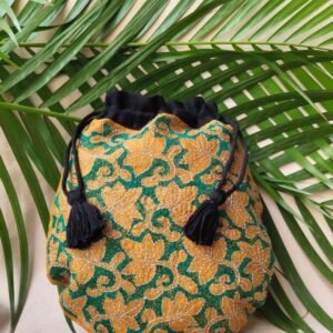Tussar Silk Kantha Batua - (TSKB0012)