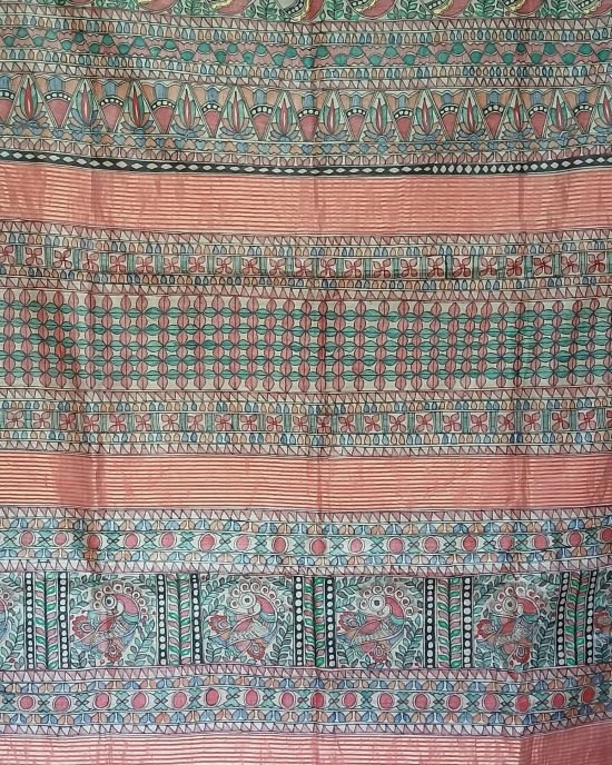 Madhubani on Tussar Silk – (MADT0044) - Image 10