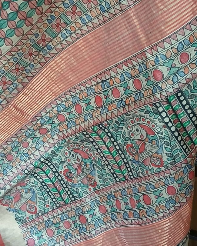 Madhubani on Tussar Silk – (MADT0044) - Image 4