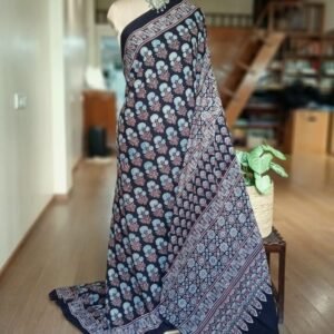 Ajrakh Mul Cotton Saree – (AMCS1061)
