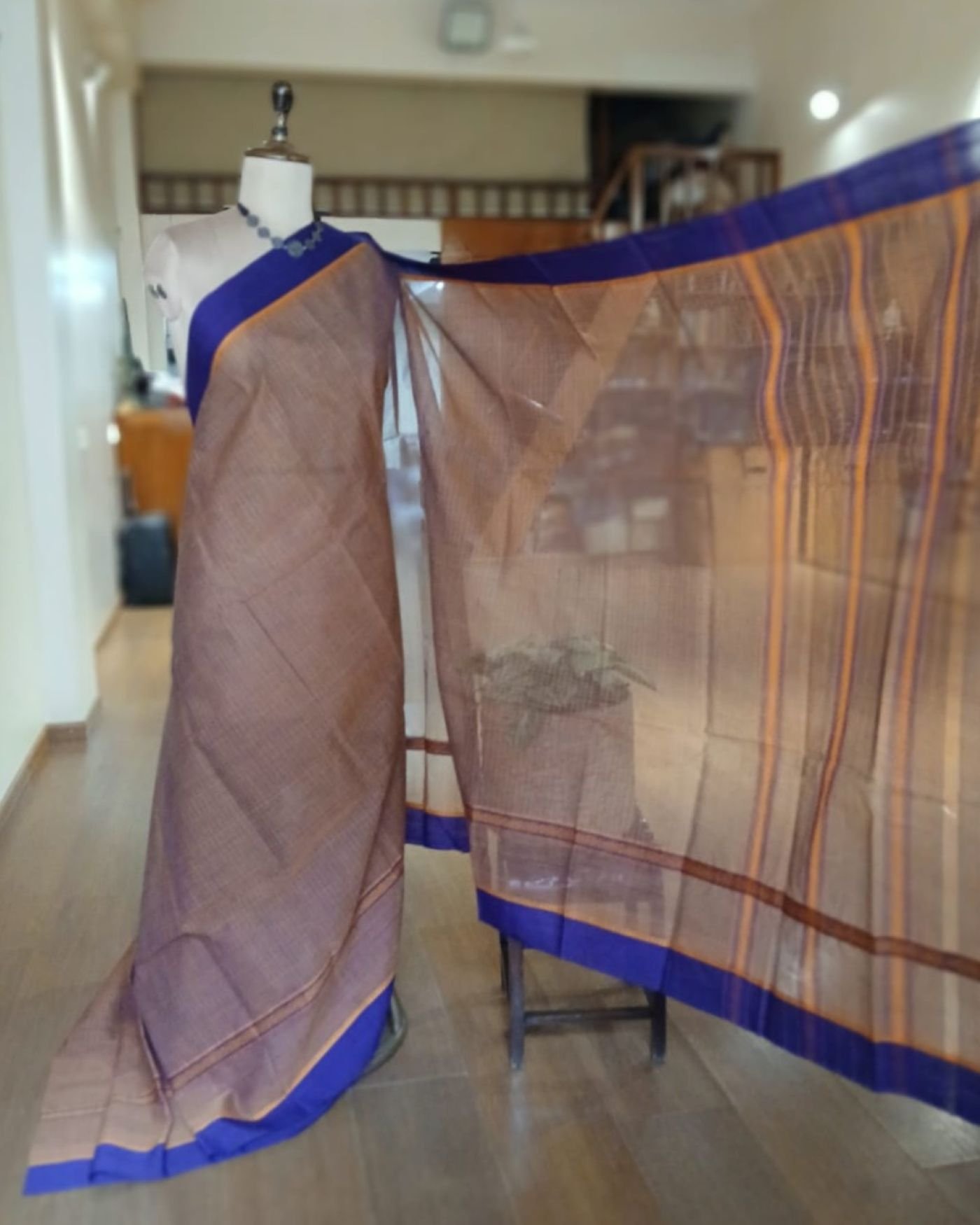 Handloom Cotton Saree from Narayanpet in Telangana – (HCSN1007) - Image 5