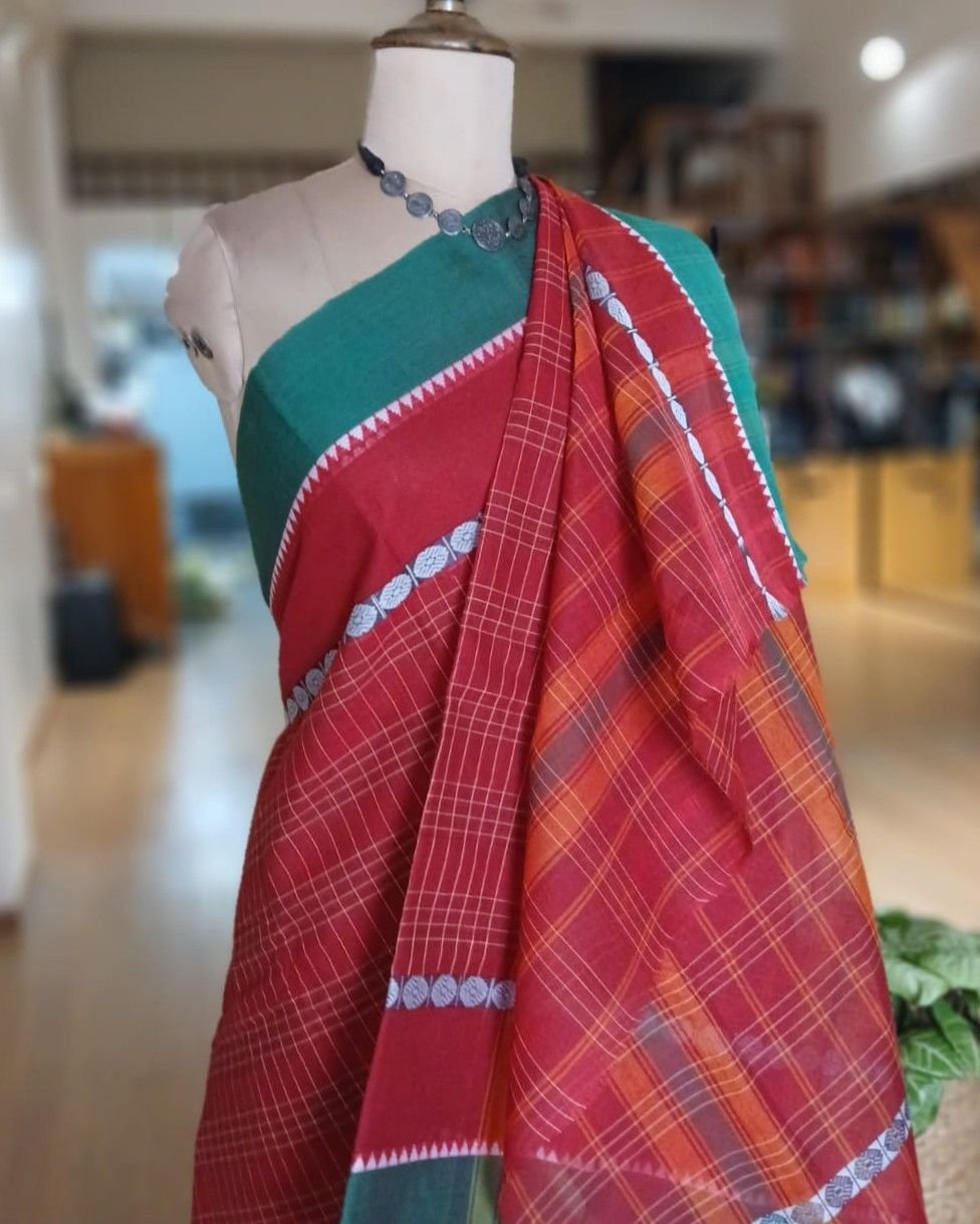 Handloom Cotton Saree from Narayanpet in Telangana – (HCSN1008)