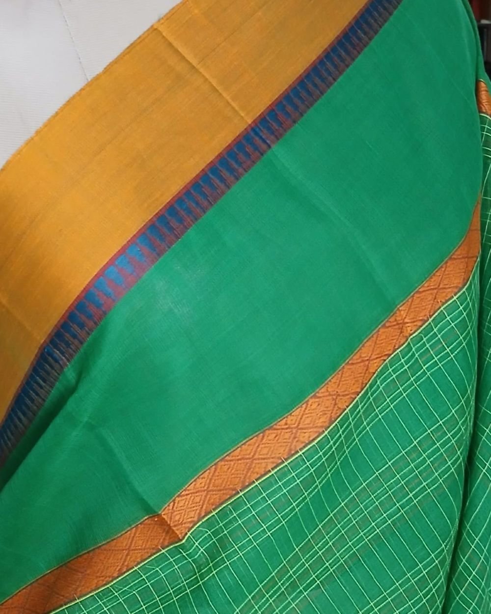 Handloom Cotton Saree from Narayanpet in Telangana – (HCSN1010) - Image 4