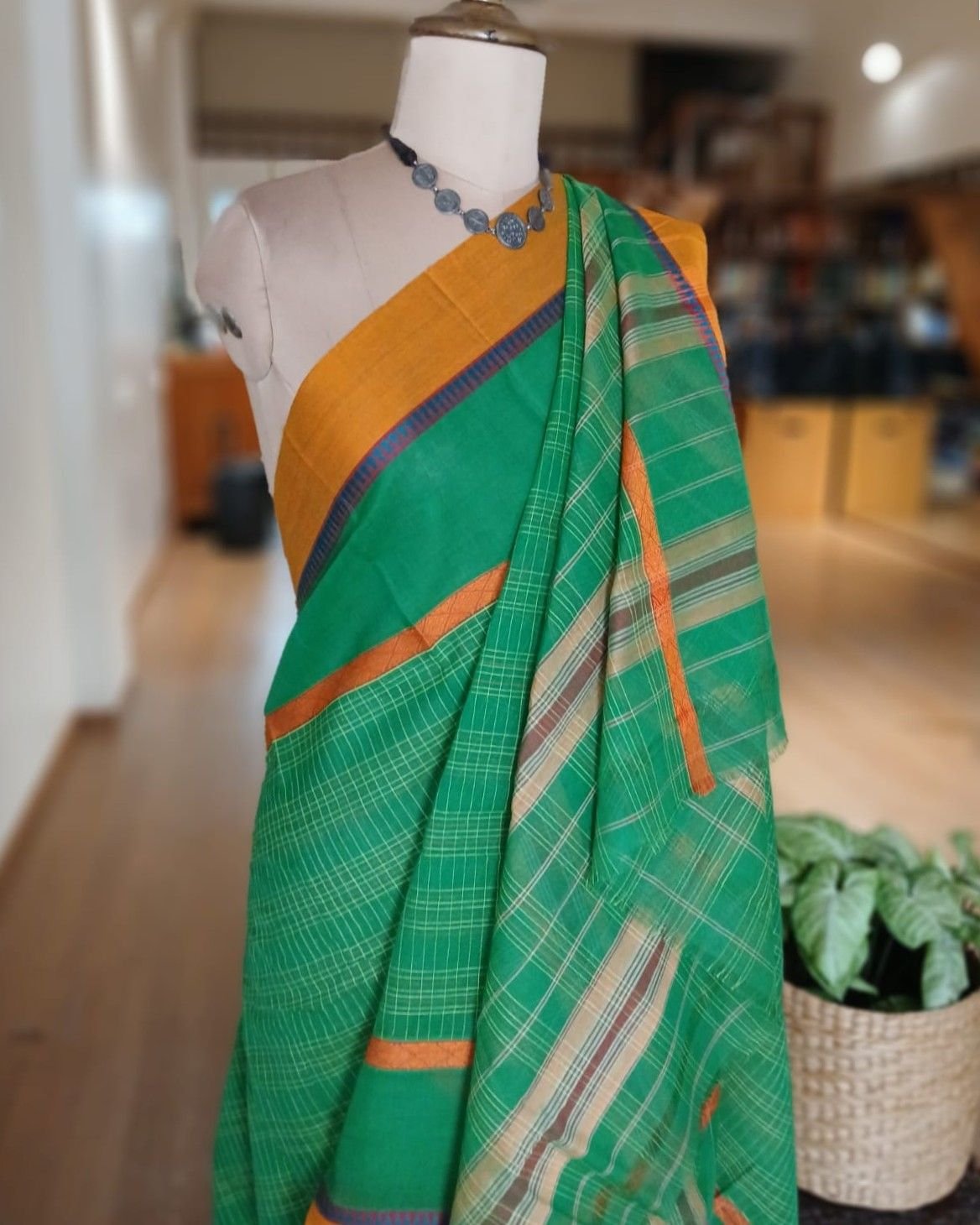 Handloom Cotton Saree from Narayanpet in Telangana – (HCSN1010)