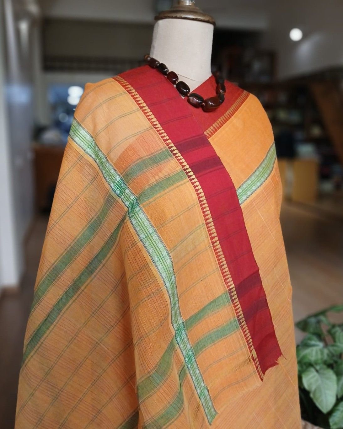 Handloom Cotton Saree from Narayanpet in Telangana – (HCSN1011) - Image 6