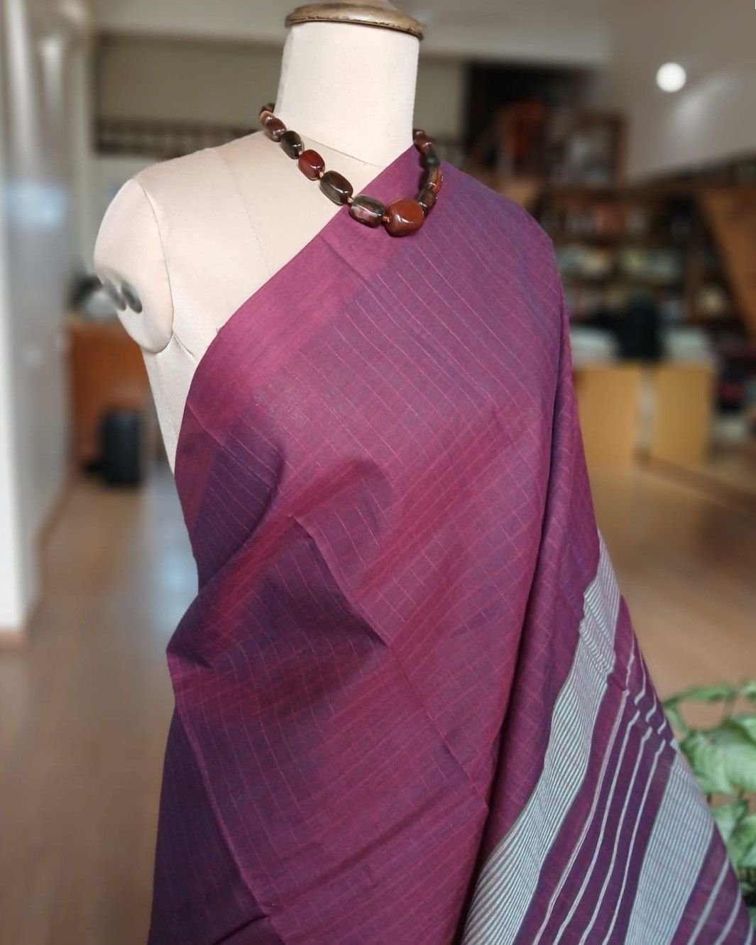 Handloom Cotton Saree from Narayanpet in Telangana – (HCSN1001) - Image 3
