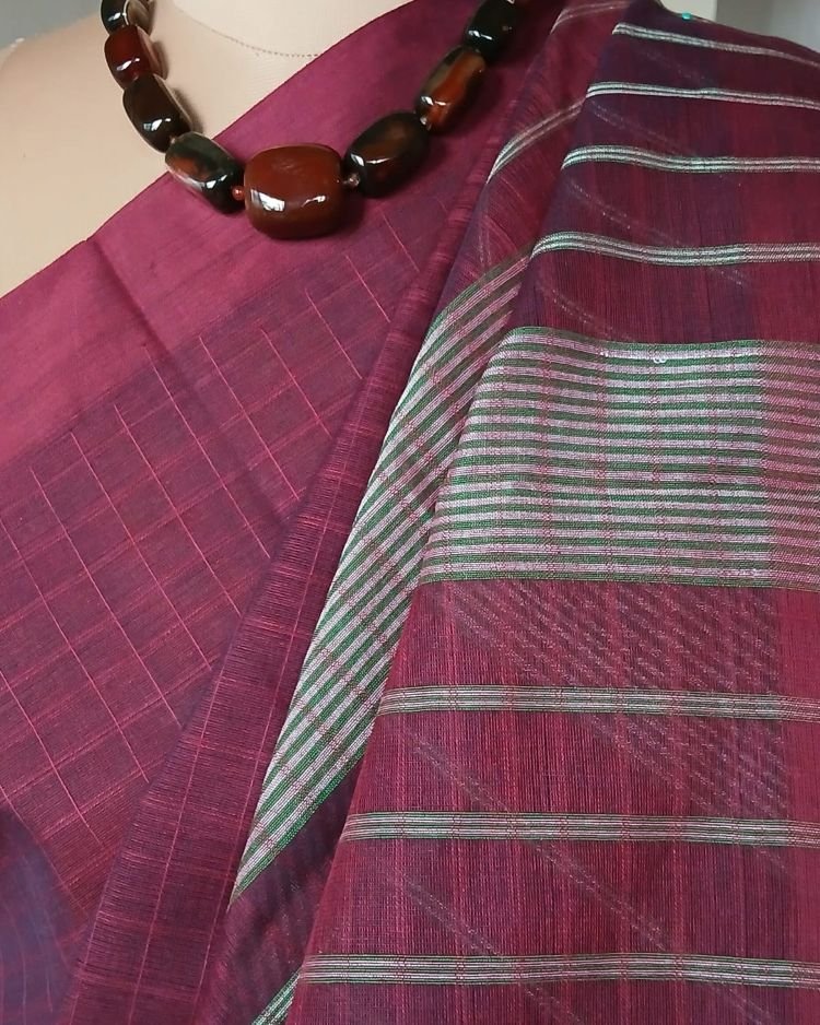 Handloom Cotton Saree from Narayanpet in Telangana – (HCSN1001) - Image 5