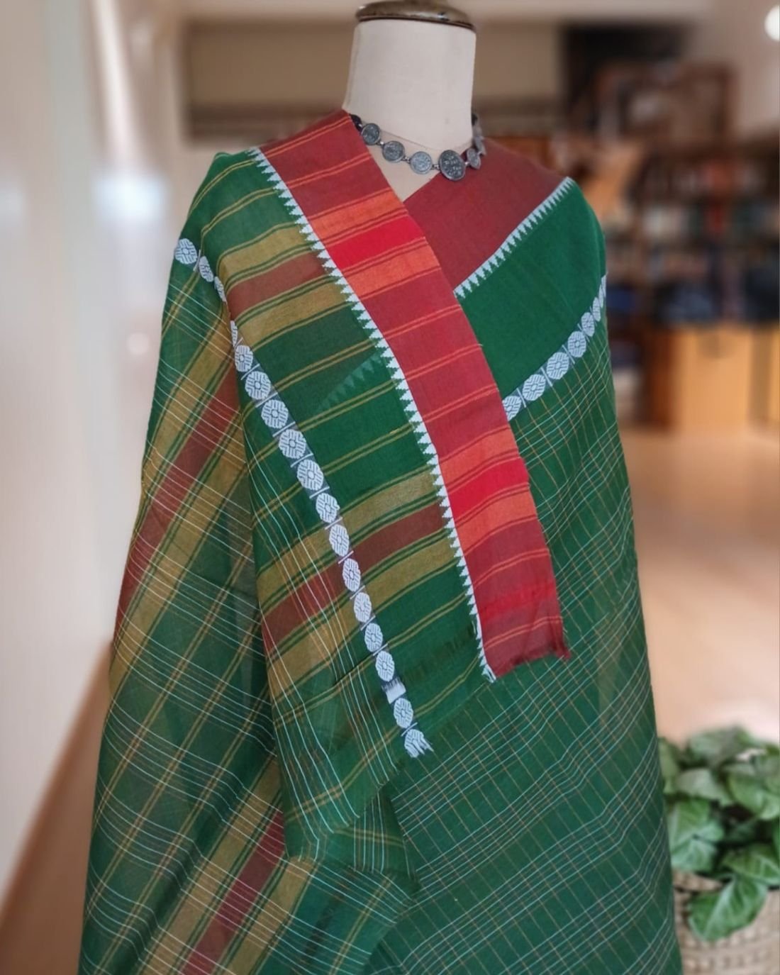 Handloom Cotton Saree from Narayanpet in Telangana – (HCSN1004) - Image 7