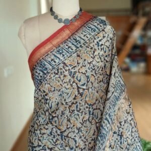 Pedana Silk-Cotton Kalamkari saree – (PSKS1025)
