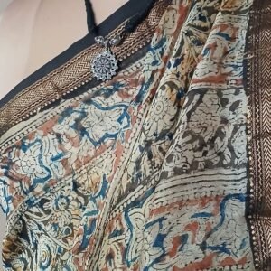 Pedana Silk-Cotton Kalamkari saree – (PSKS1011)
