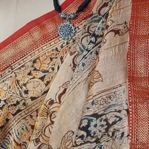 Pedana Silk-Cotton Kalamkari saree – (PSKS1012)