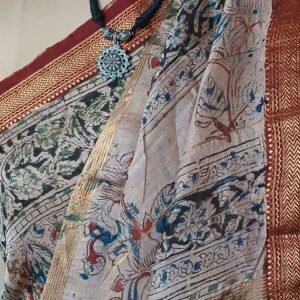 Pedana Silk-Cotton Kalamkari saree – (PSKS1013)